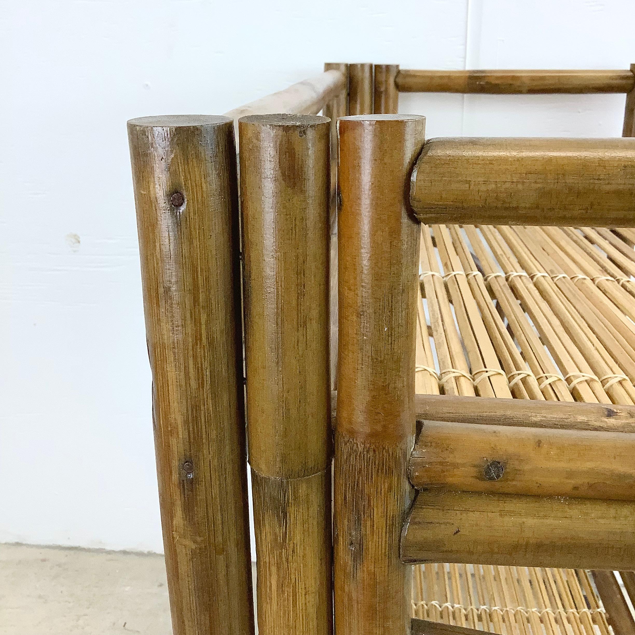 Vintage Boho Modern Bamboo Bar Cart 7
