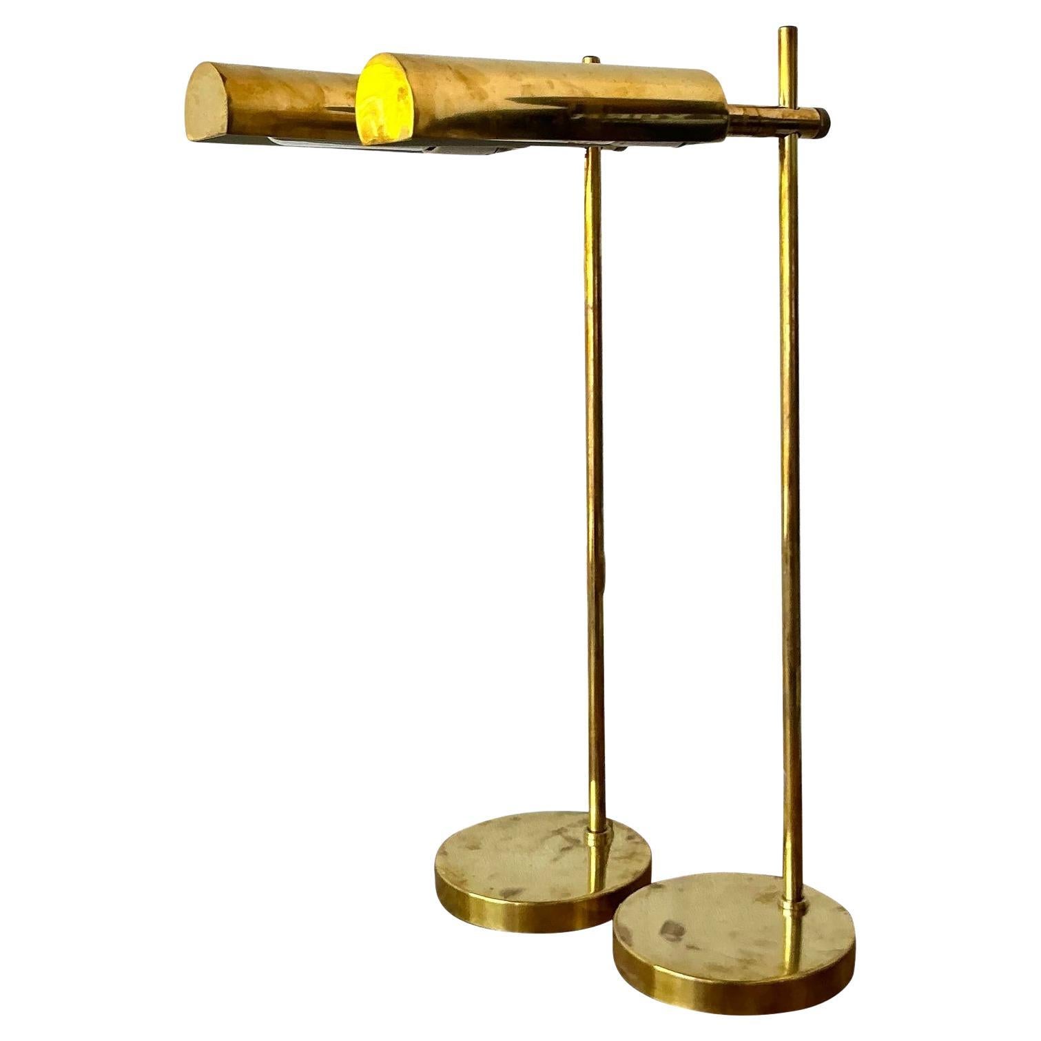 Lámparas de mesa vintage de latón boho modernista - Pareja en venta