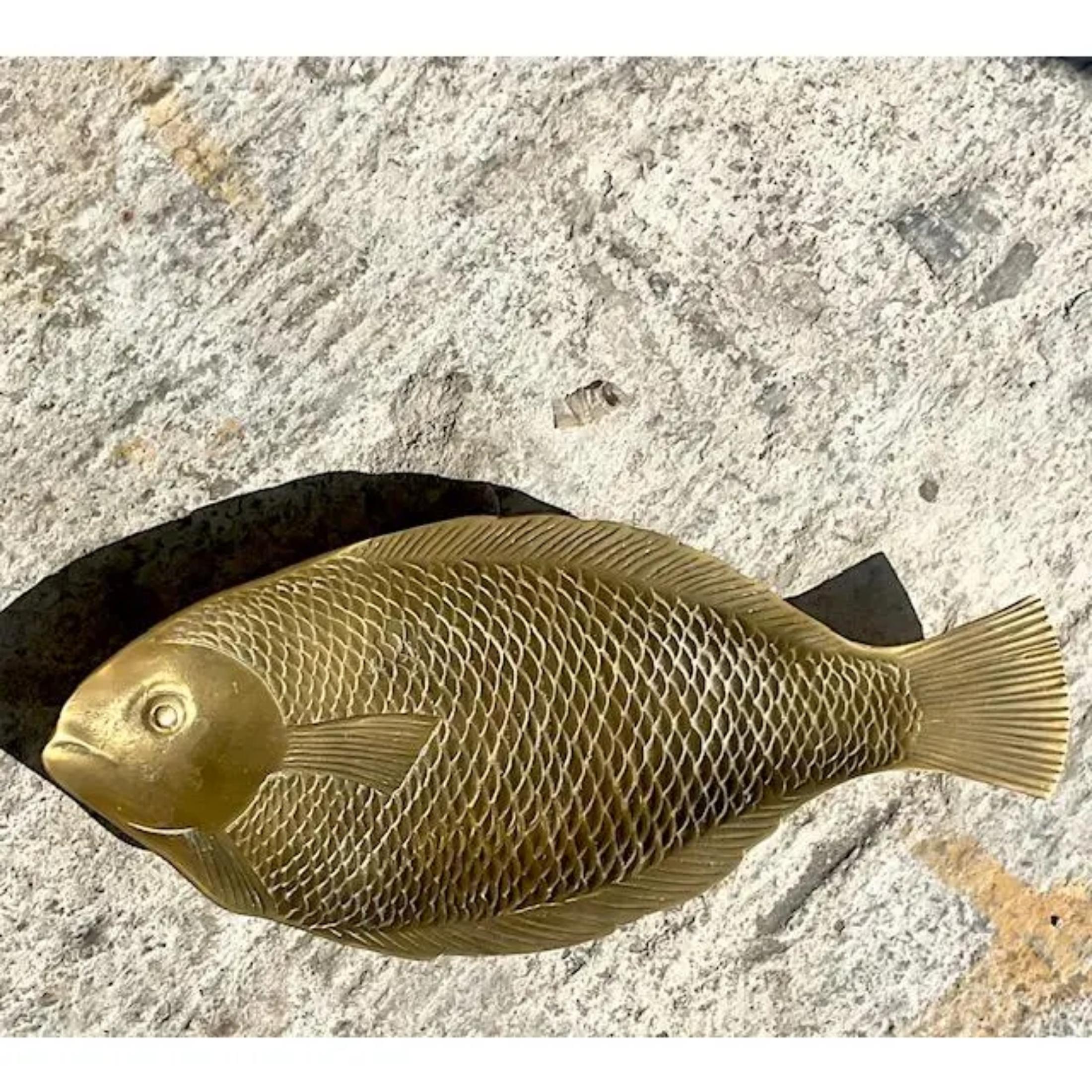 American Vintage Boho Molded Brass Fish Tray