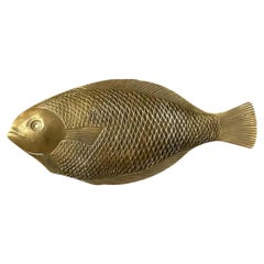 Vintage Boho Molded Brass Fish Tray
