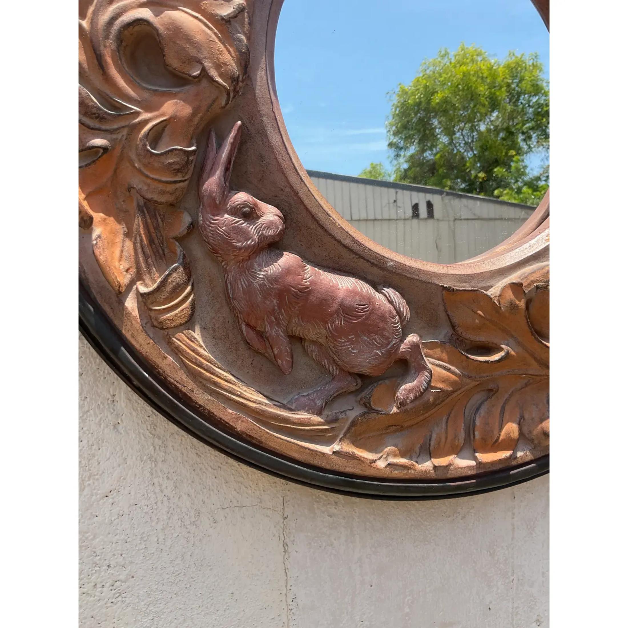 Bohemian Vintage Boho Molded Resin Rabbit Mirror