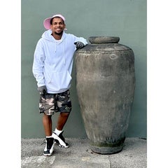 Vintage Boho Monumenral Patinated Ceramic Urn