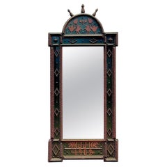 Vintage Boho Monumental 1902 Tramp Art Mirror