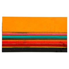 Vintage Boho Monumental 1988 Pintura al Óleo Abstracta Gráfica Original sobre Lienzo