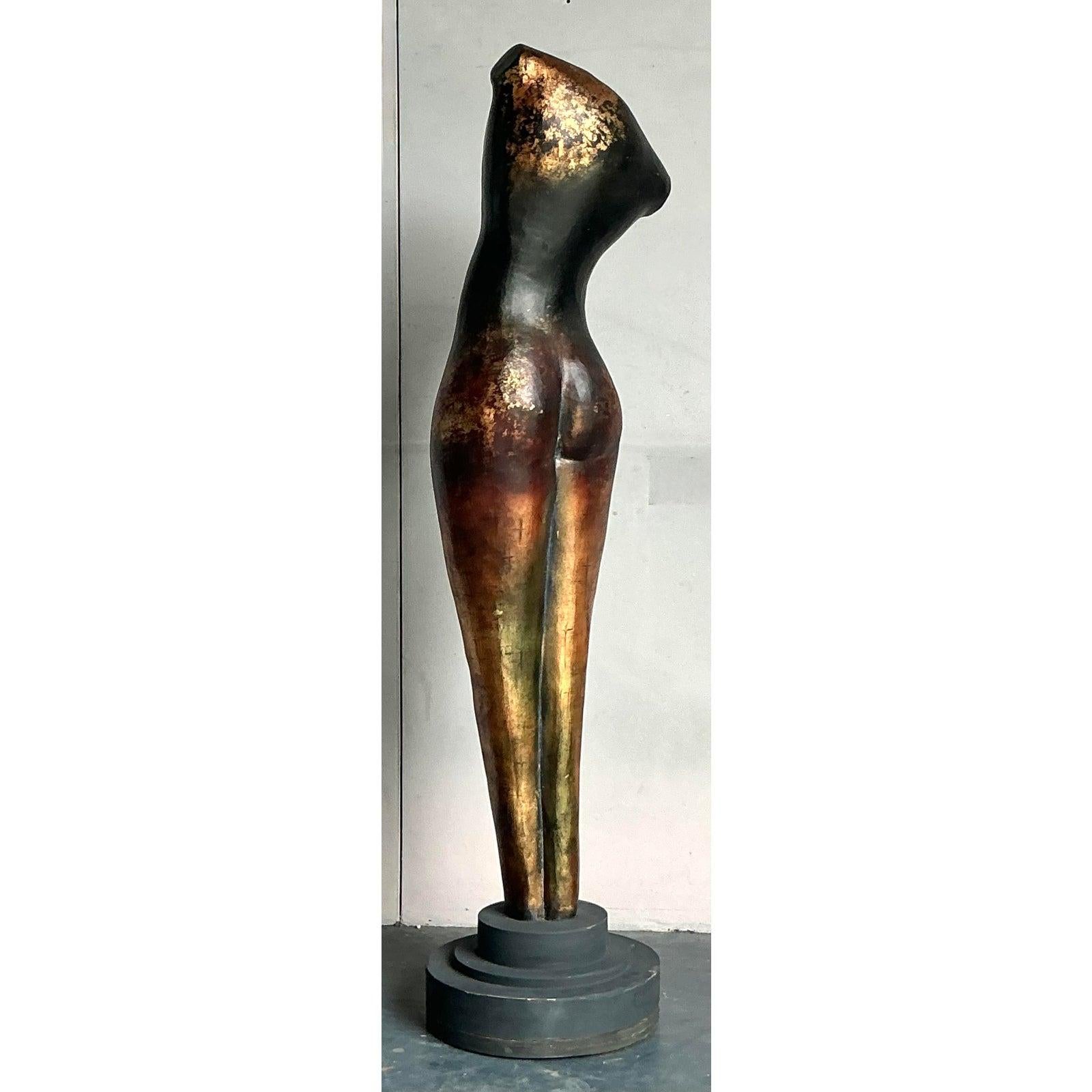 Americano Scultura monumentale astratta figurativa di donna vintage Boho in vendita