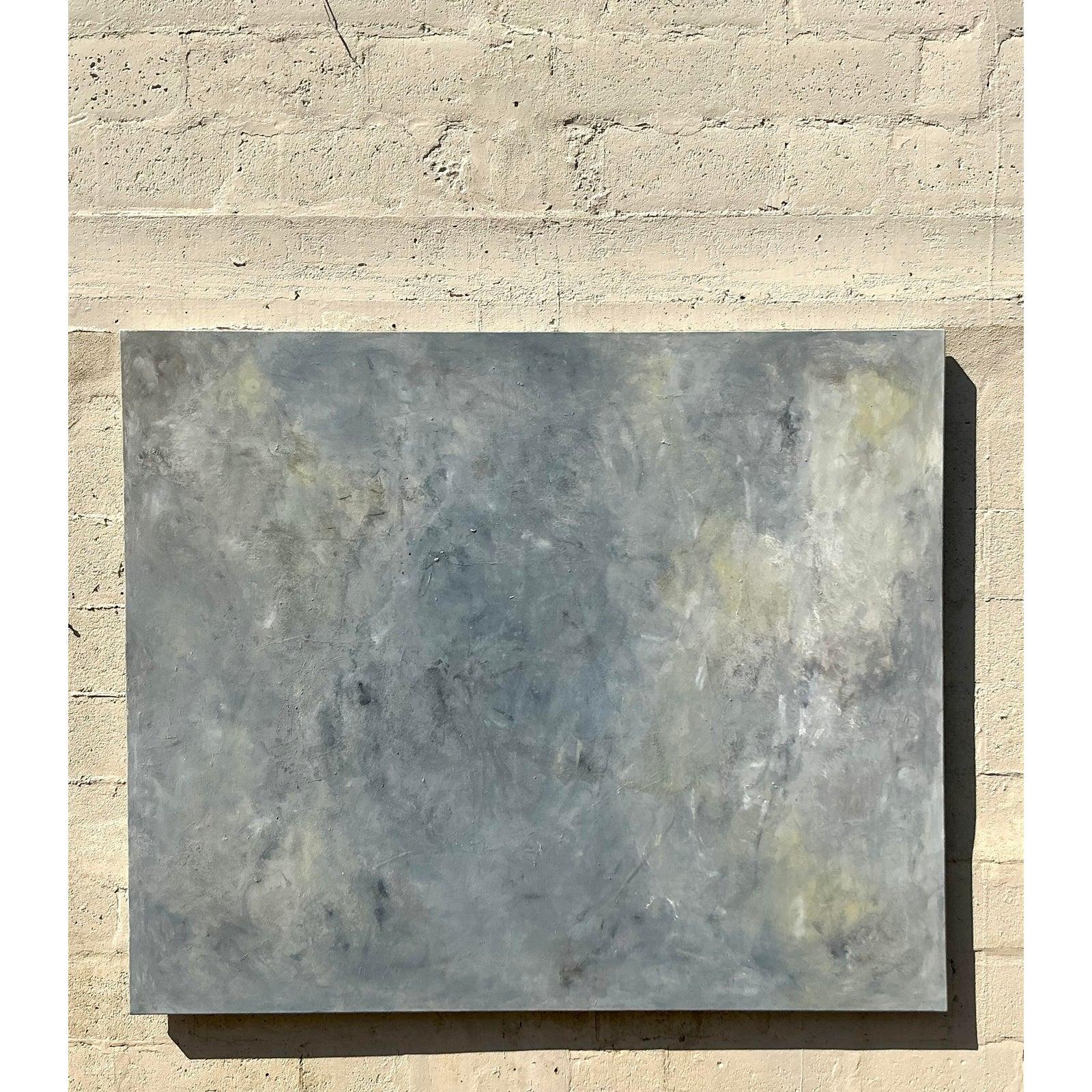 Vintage Boho Monumental Abstrakt Öl auf Leinwand (amerikanisch) im Angebot