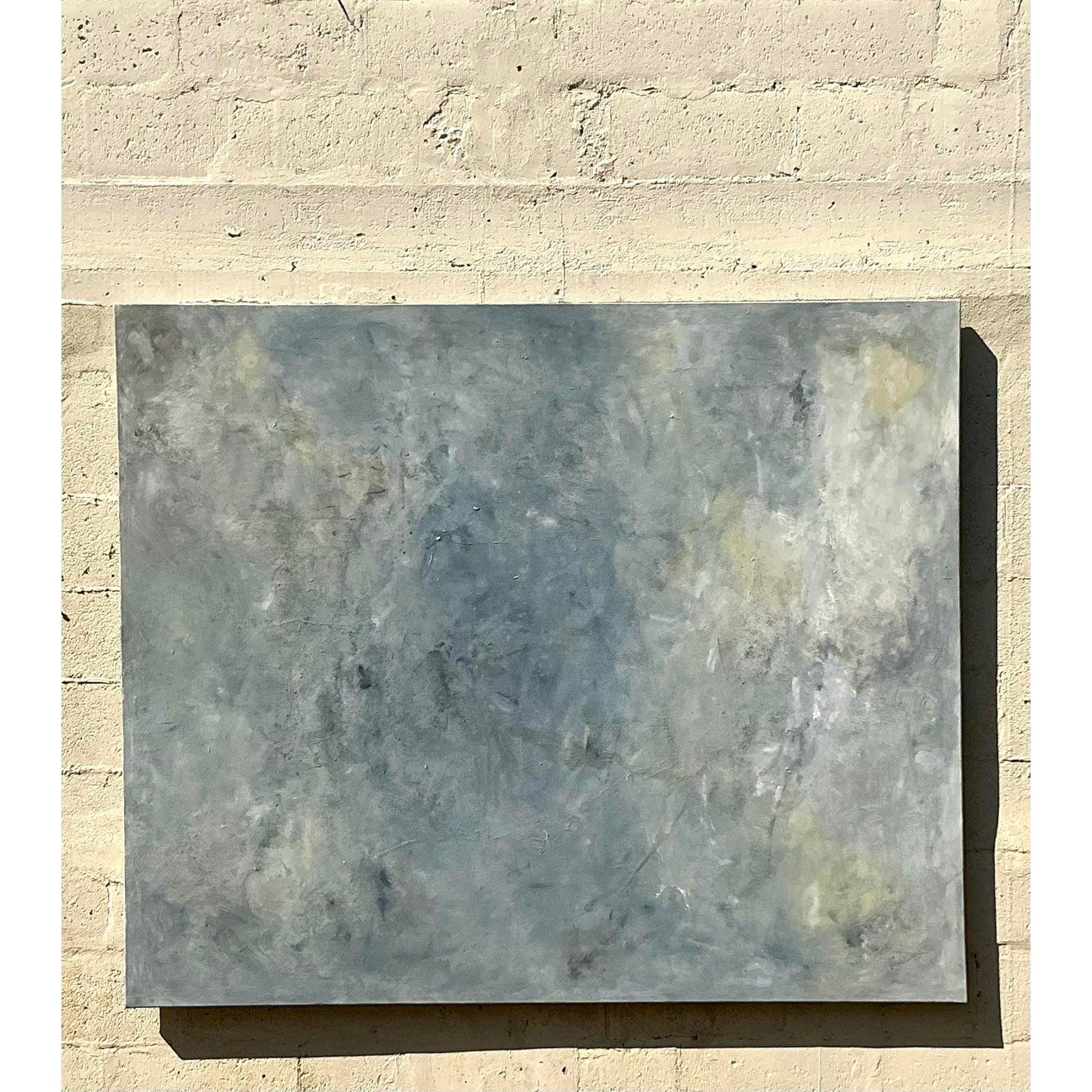 Vintage Boho Monumental Abstrakt Öl auf Leinwand (20. Jahrhundert) im Angebot