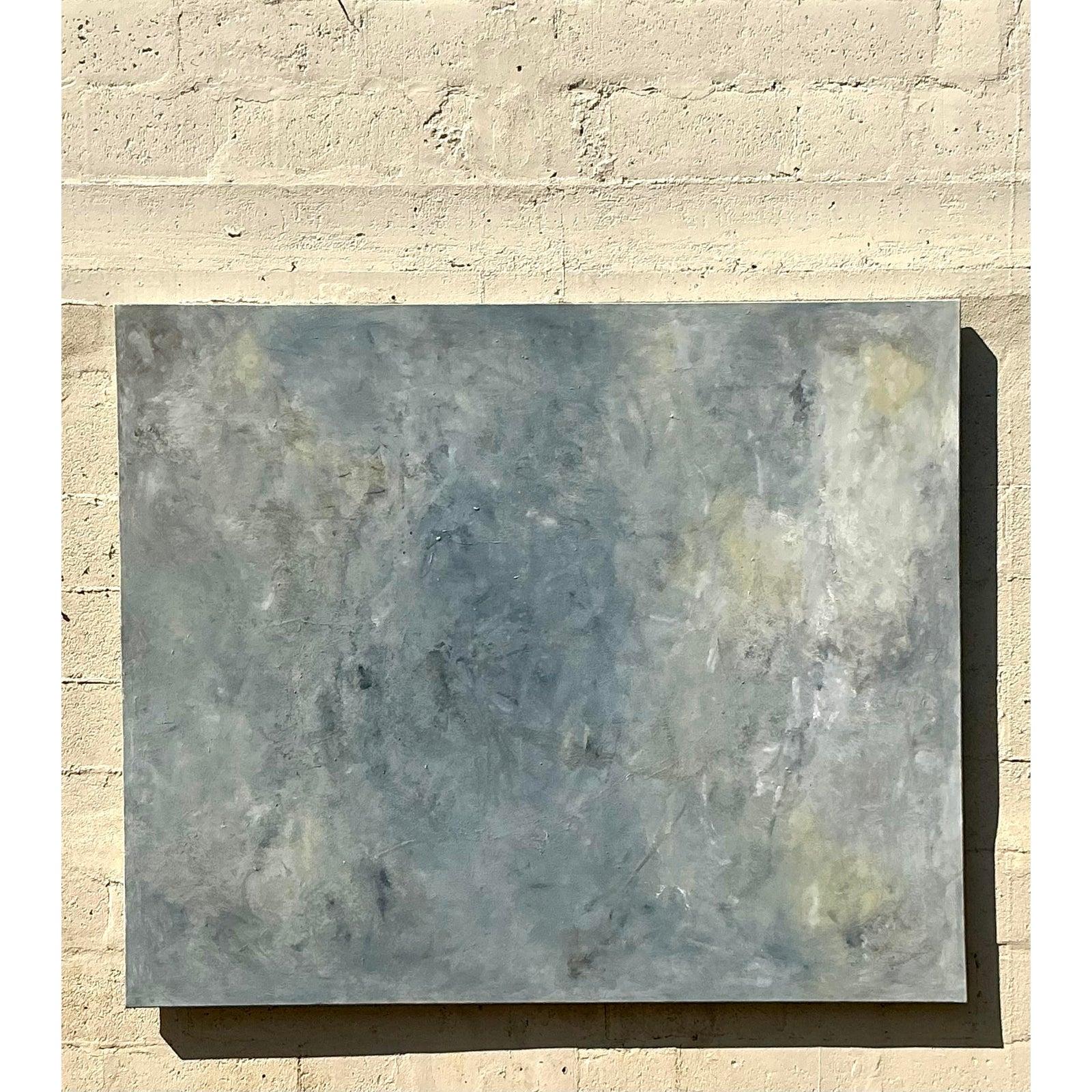 Vintage Boho Monumental Abstrakt Öl auf Leinwand im Angebot 1
