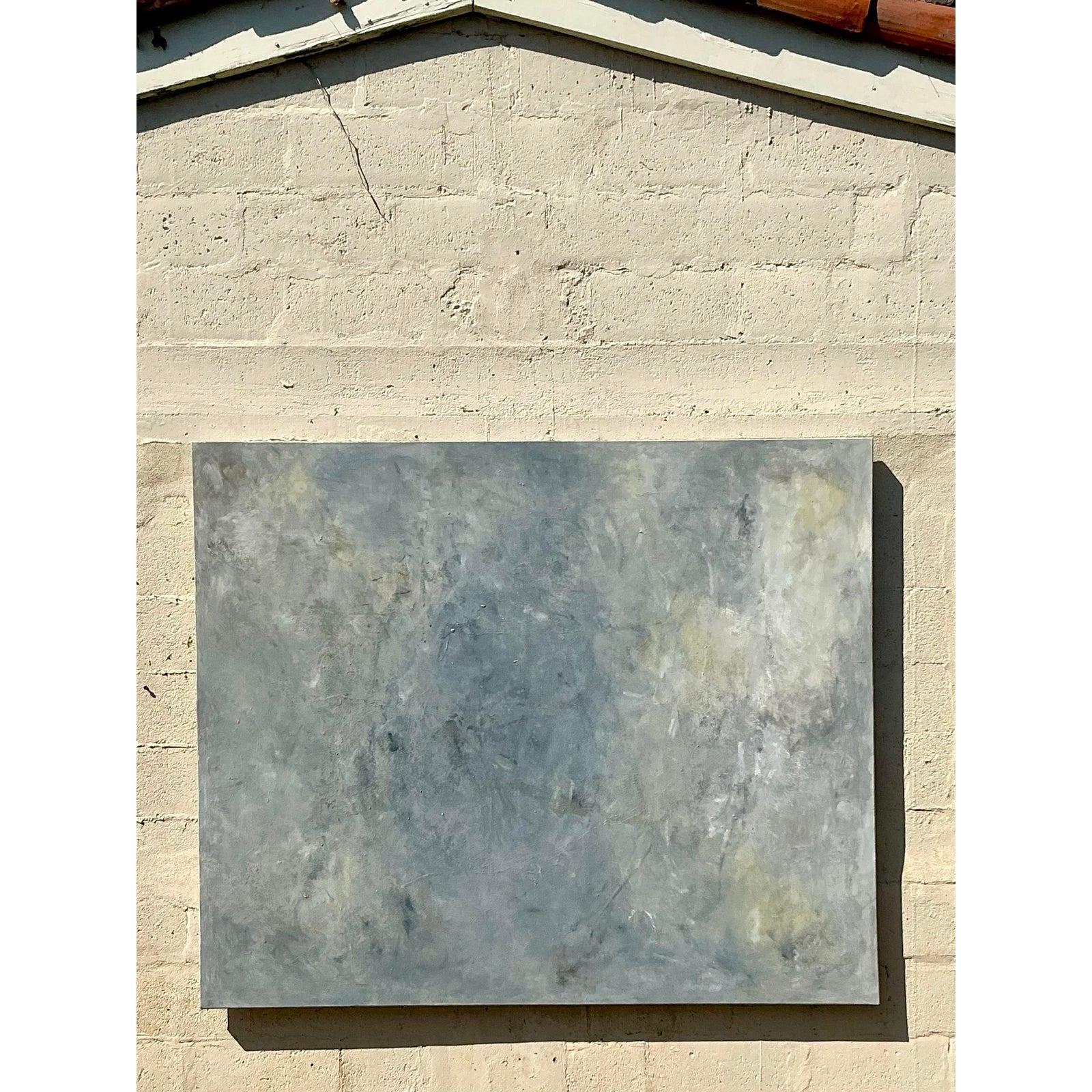 Vintage Boho Monumental Abstrakt Öl auf Leinwand im Angebot 2