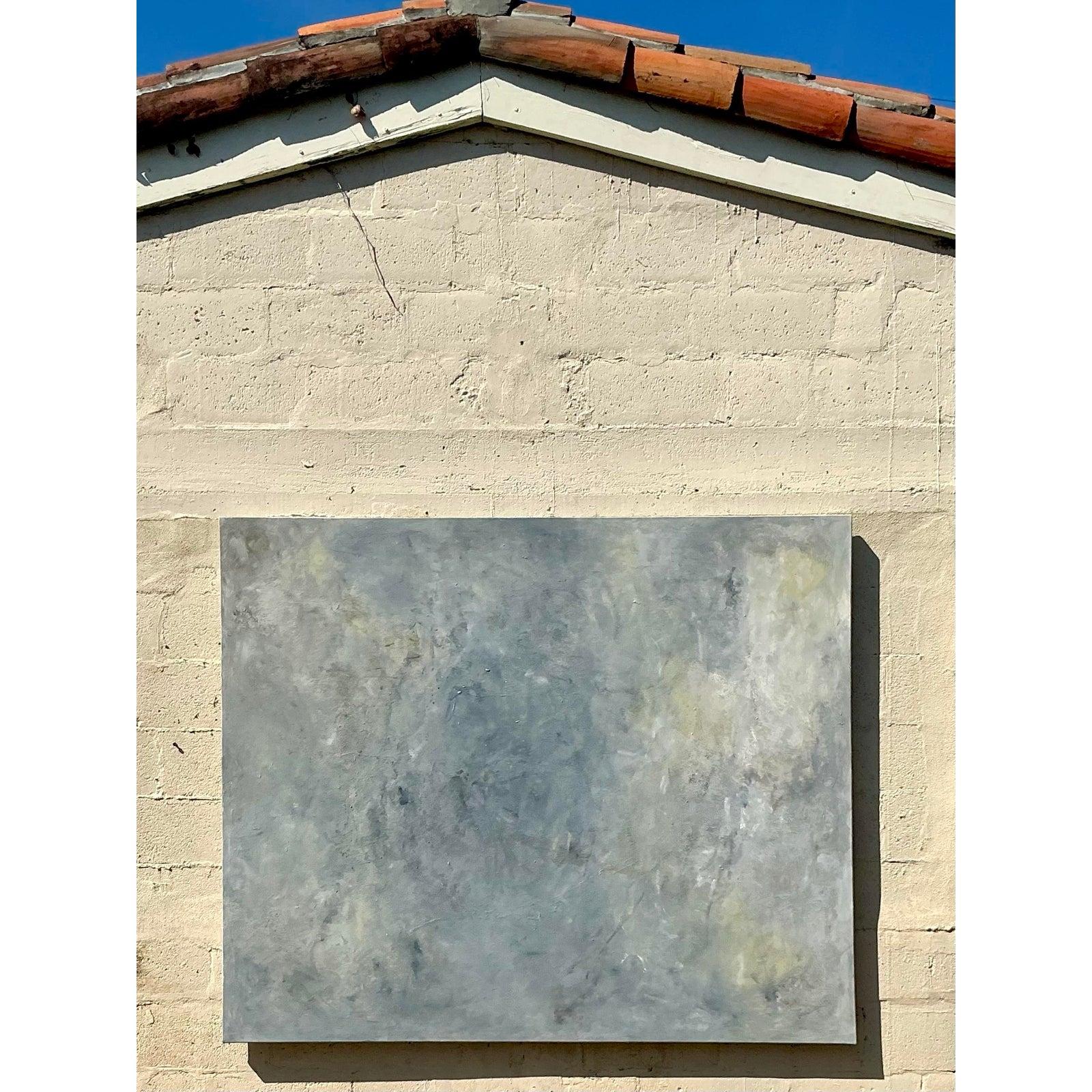 Vintage Boho Monumental Abstrakt Öl auf Leinwand im Angebot 3