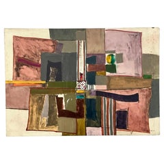 Vintage Boho Monumental Abstract Oil on Canvas