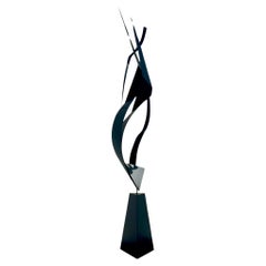 Vintage Boho Monumental Abstract Steel Sculpture