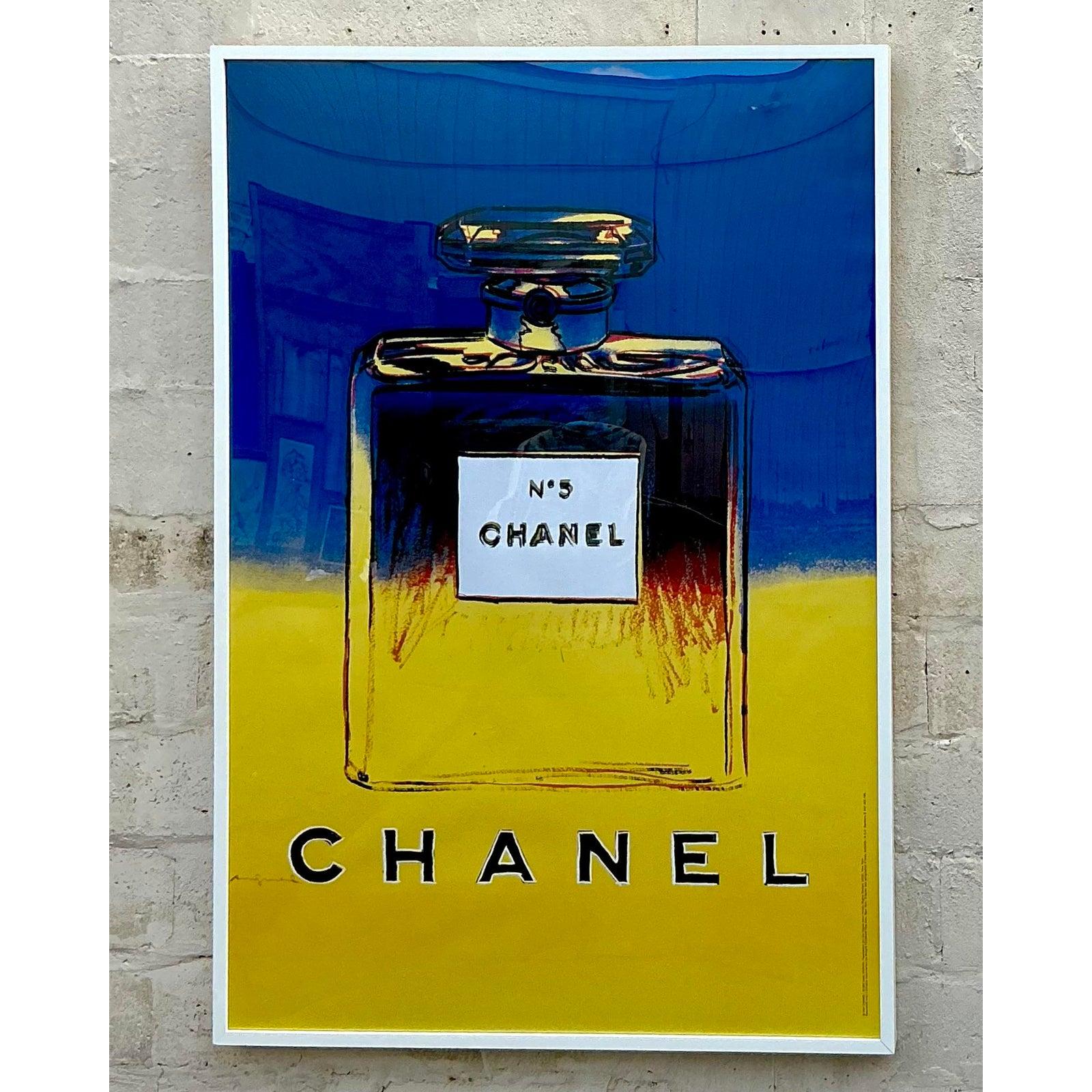 Mid-Century moderno Poster pubblicitario di Chanel d'epoca Boho Monumentale di Andy Warhol in vendita