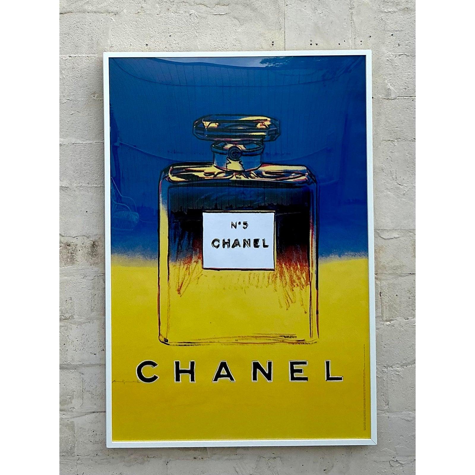 Plexiglass Poster pubblicitario di Chanel d'epoca Boho Monumentale di Andy Warhol in vendita