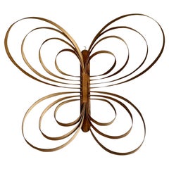 Vintage Boho Monumental Mariposa de Madera Doblada