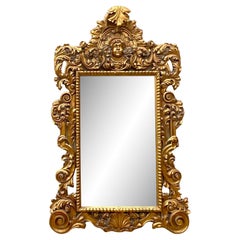 Espejo Vintage Boho Monumental Tallado Dorado