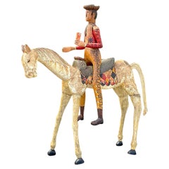 Caballo y Jinete Vintage Boho Monumental Tallado