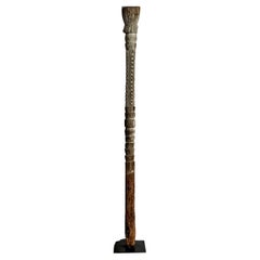 Vintage Boho Monumental Carved Totem Sculpture