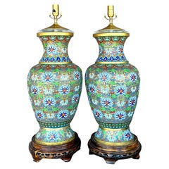 Lampade Cloisonné monumentali Boho d'epoca - Una coppia