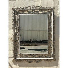Vintage Boho Monumental Distressed Wood Mirror