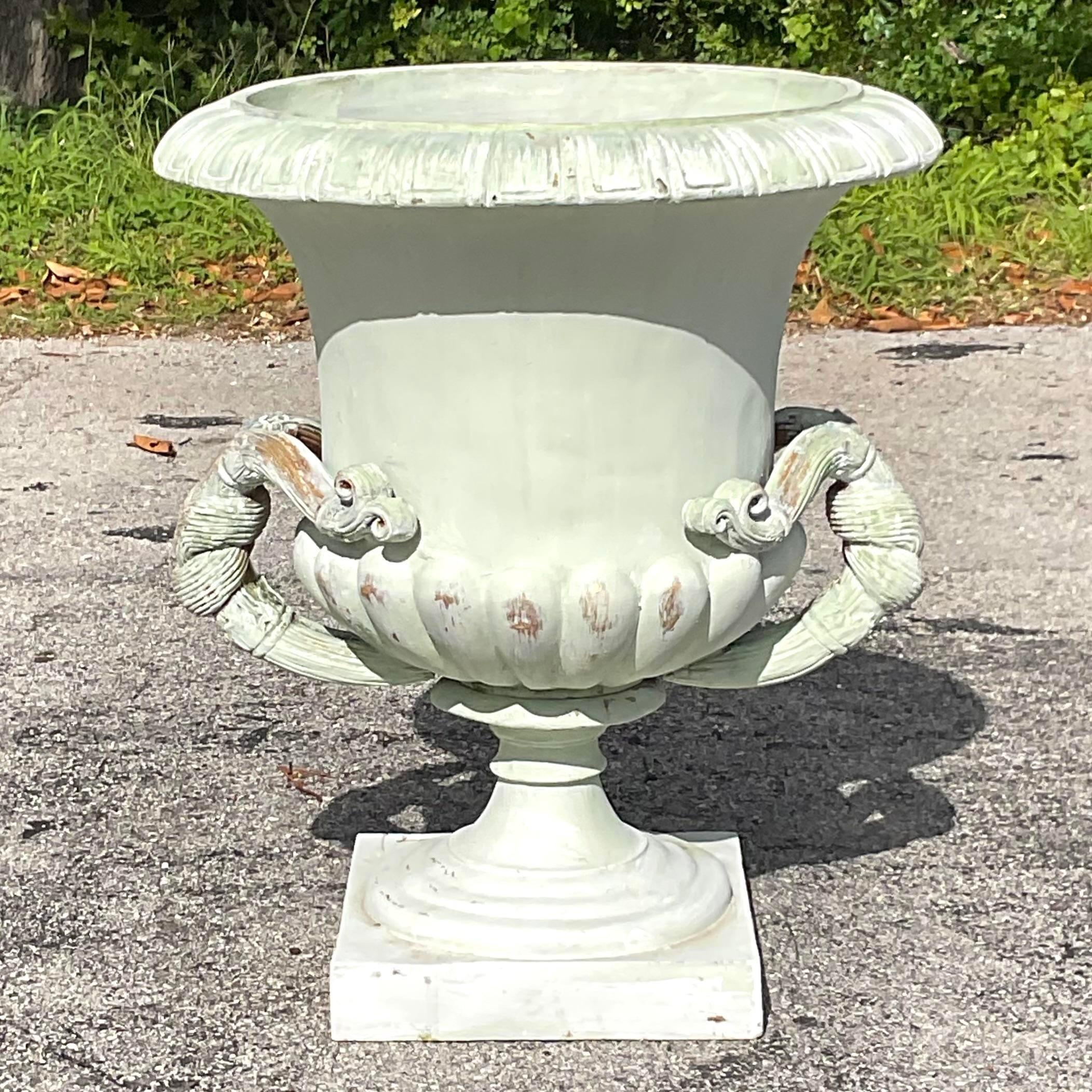 American Vintage Boho Monumental Fiberglass Urn For Sale