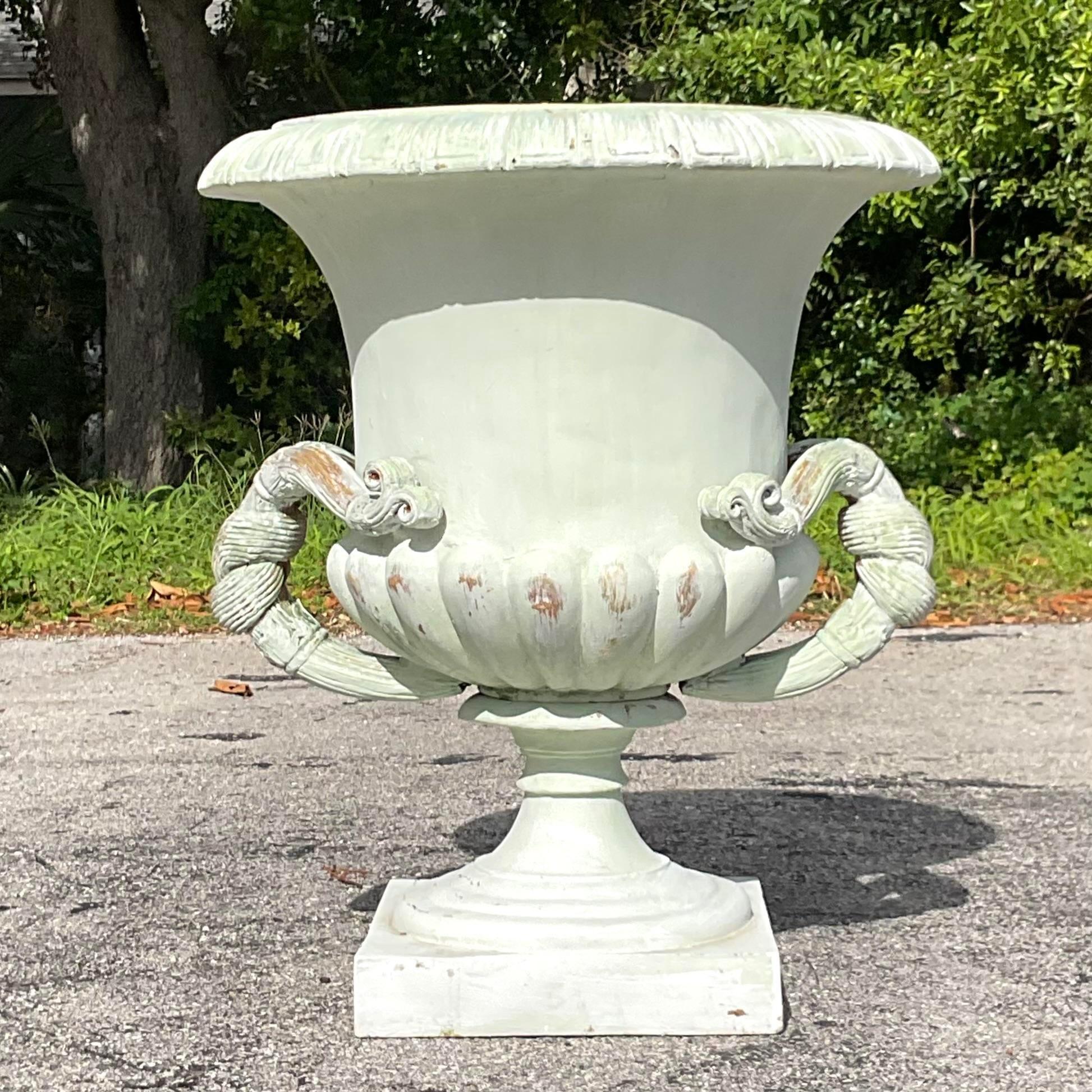 20th Century Vintage Boho Monumental Fiberglass Urn For Sale