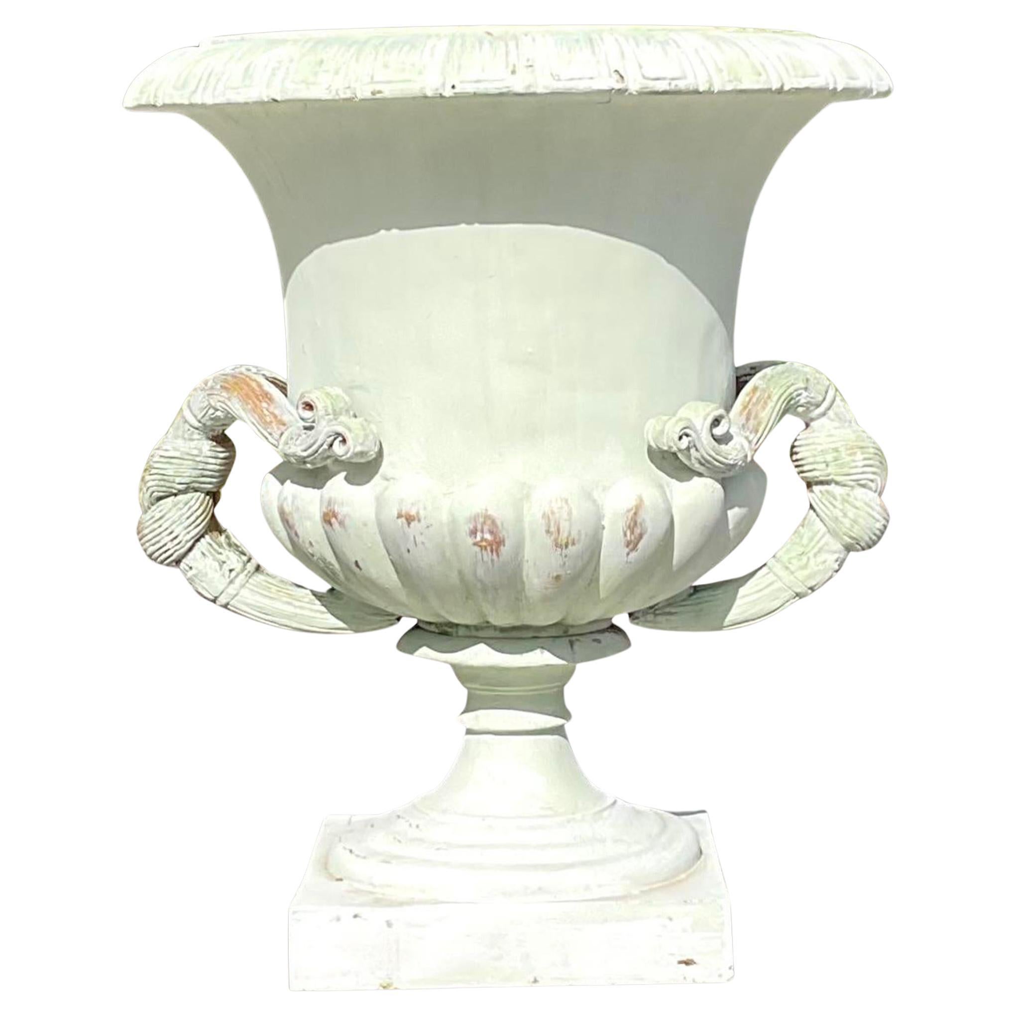 Vintage Boho Monumental Fiberglass Urn For Sale