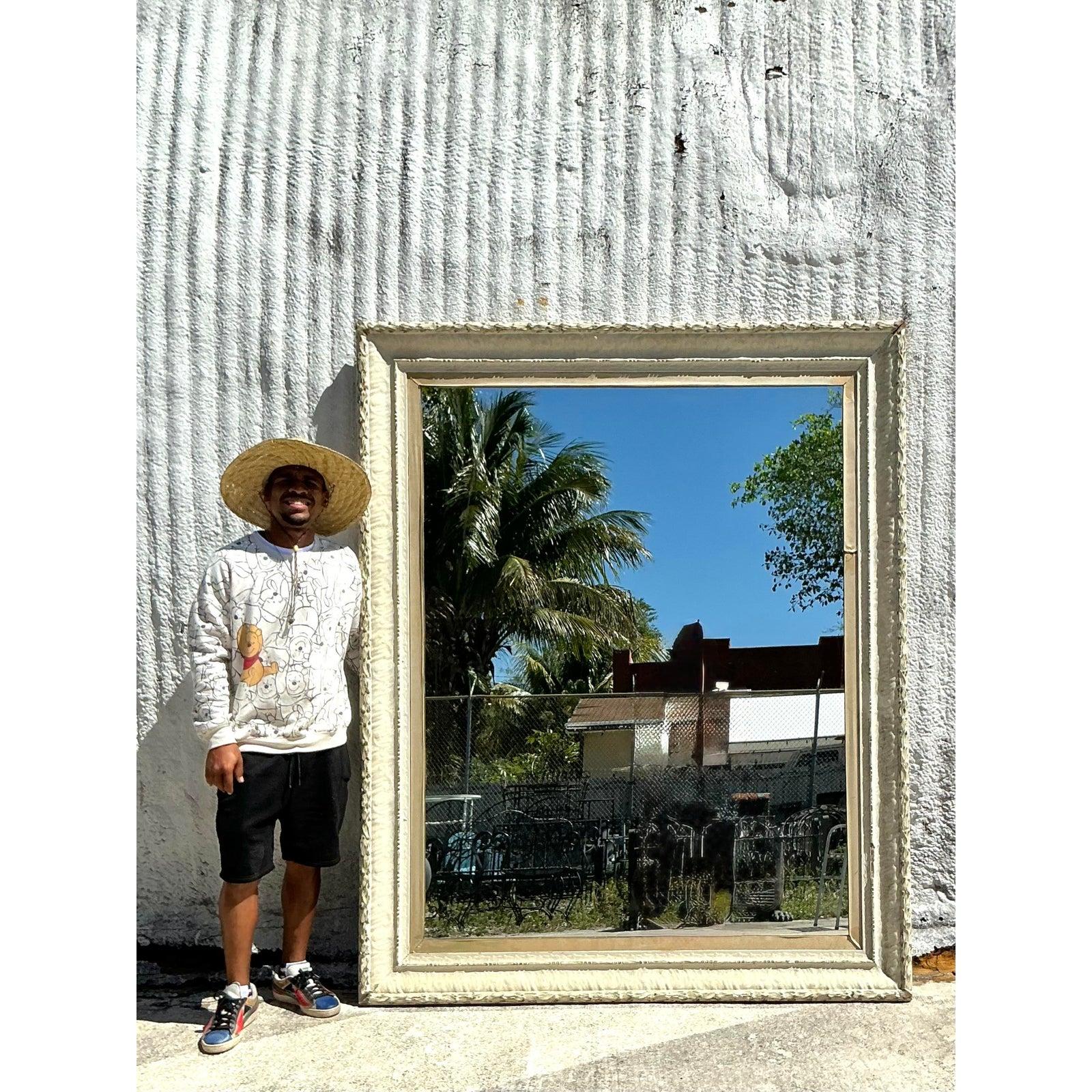 Miroir monumental Boho vintage en vente 4