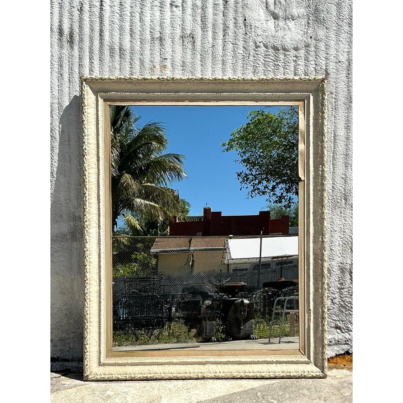 Américain Miroir monumental Boho vintage en vente