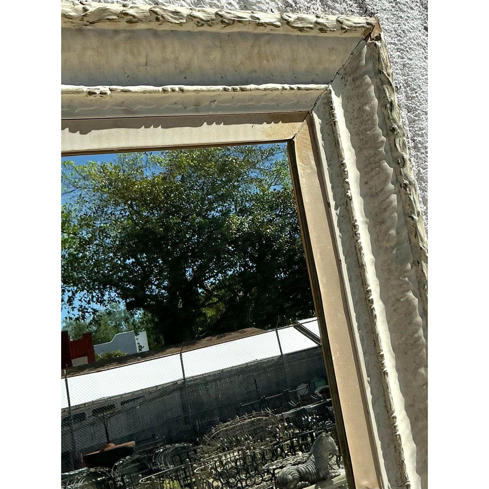 20ième siècle Miroir monumental Boho vintage en vente
