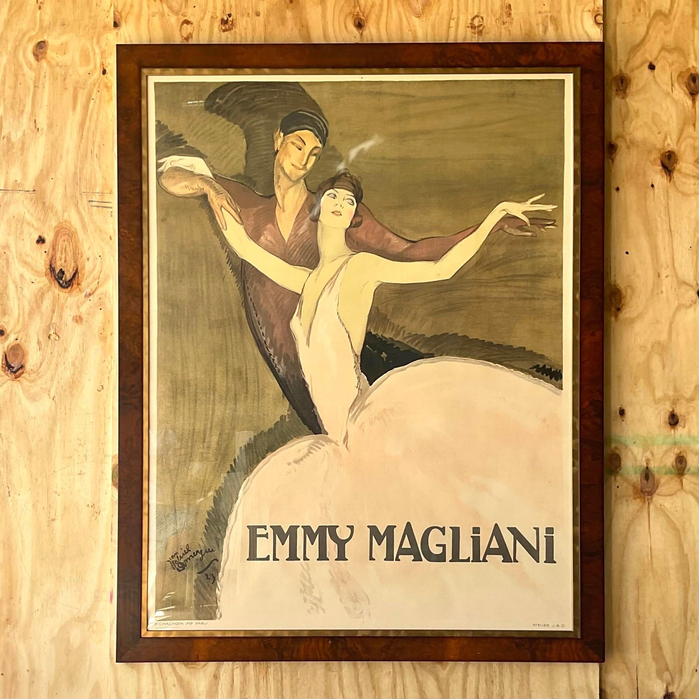 Vintage Boho Monumental French “Emmy Magliani” Ballet Advertisement Poster For Sale 5