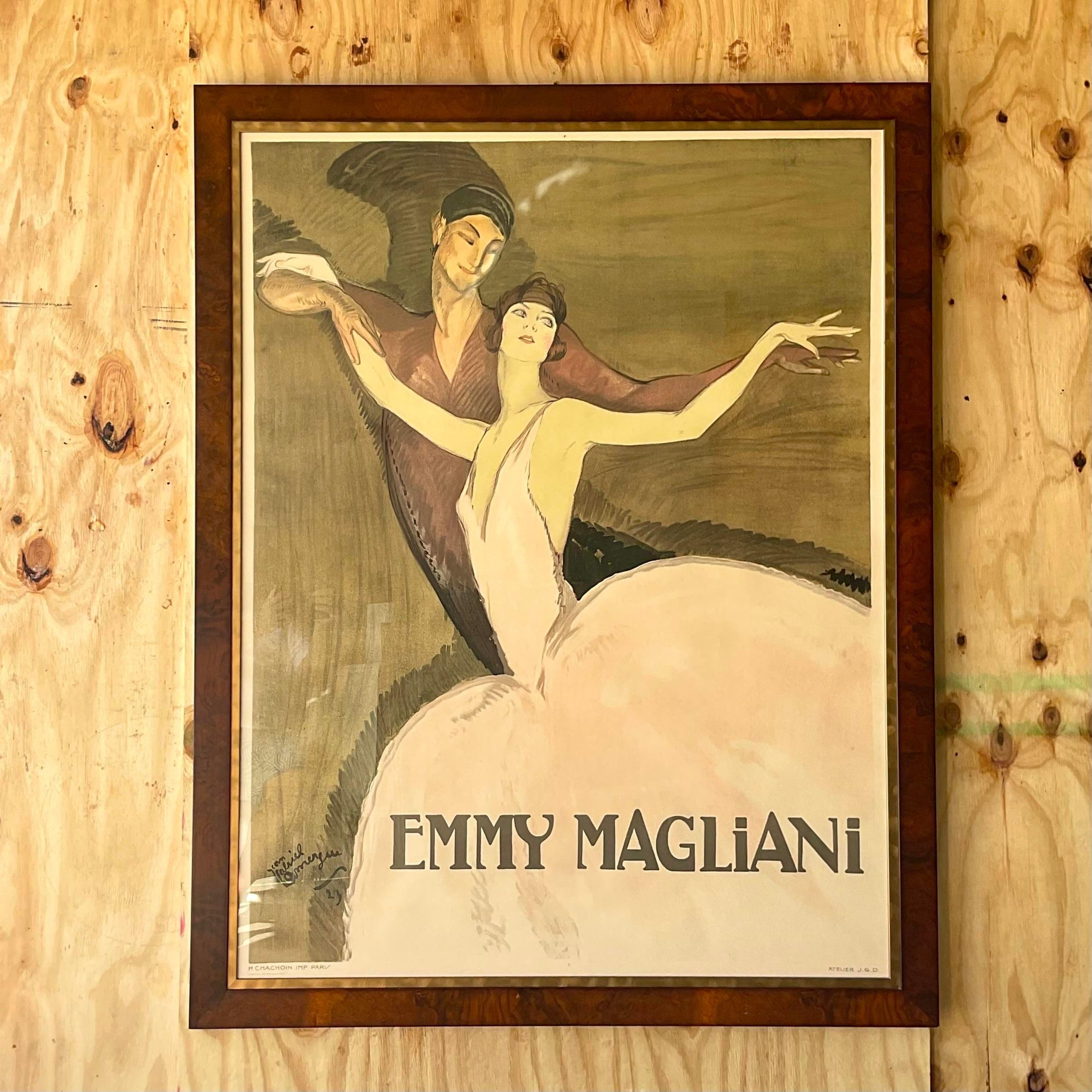 Vintage Boho Monumental French “Emmy Magliani” Ballet Advertisement Poster For Sale 2