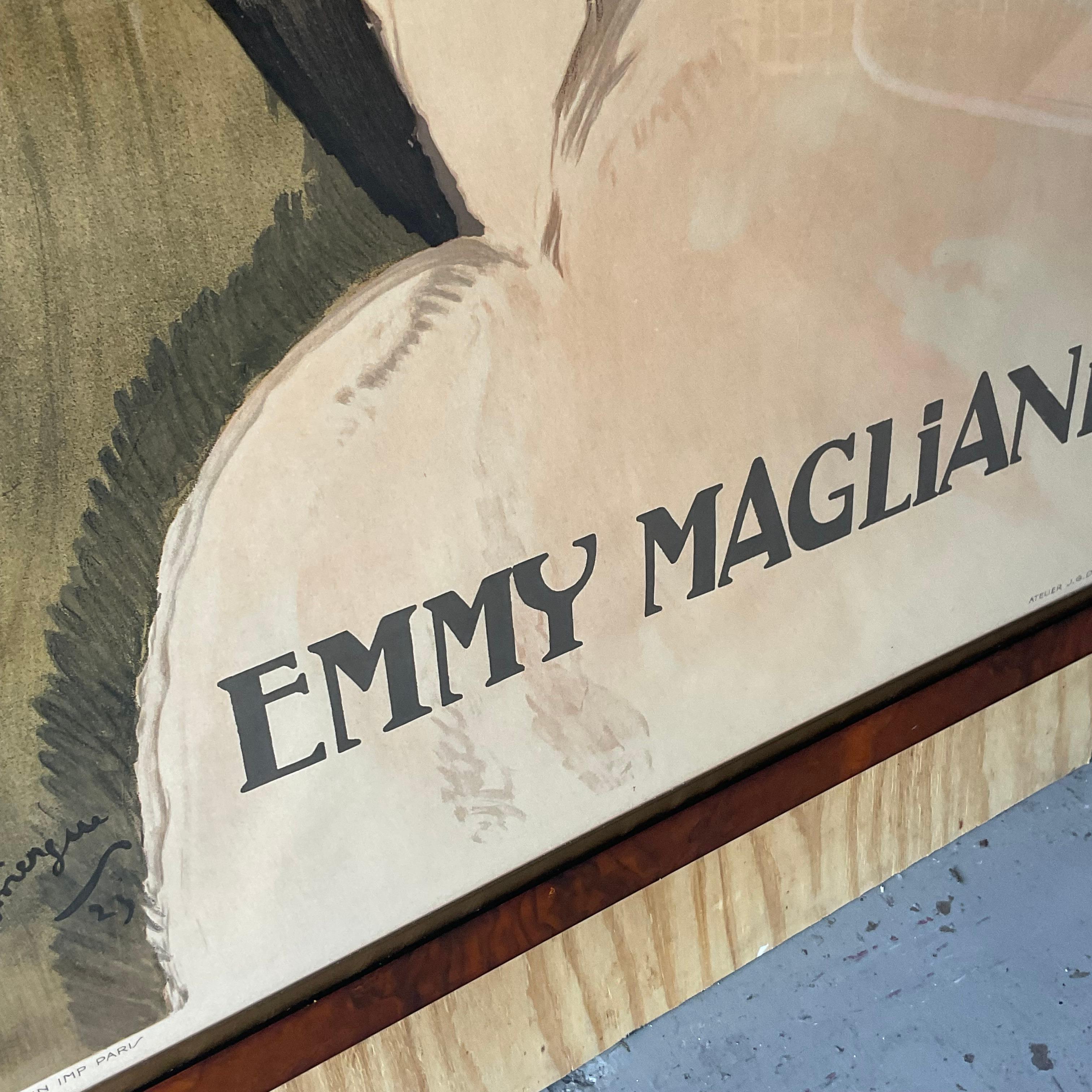Vintage Boho Monumental French “Emmy Magliani” Ballet Advertisement Poster For Sale 4