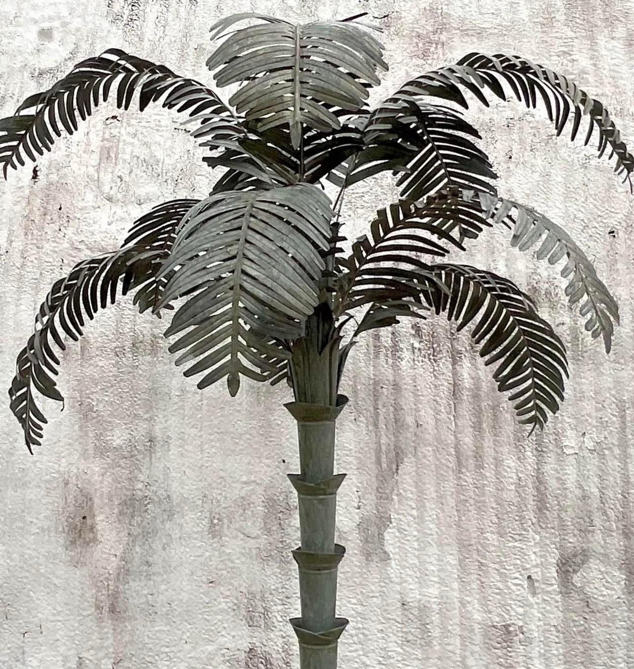 Bohémien Palma monumentale vintage Boho in acciaio galvanizzato in vendita