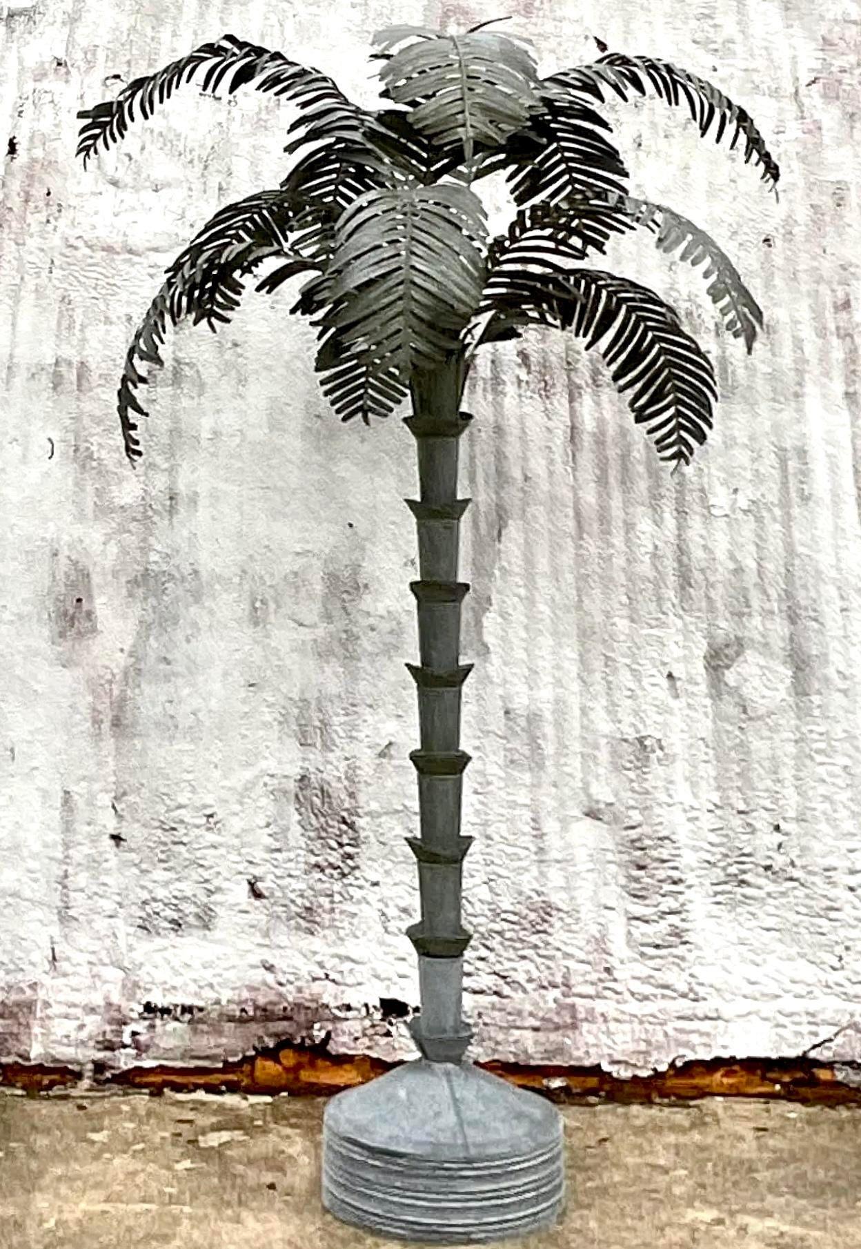 Americano Palma monumentale vintage Boho in acciaio galvanizzato in vendita