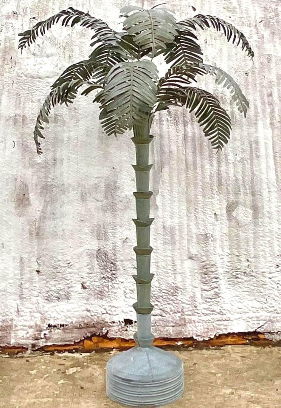 XX secolo Palma monumentale vintage Boho in acciaio galvanizzato in vendita
