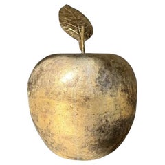Vintage Boho Monumental Gilt Wood Apple