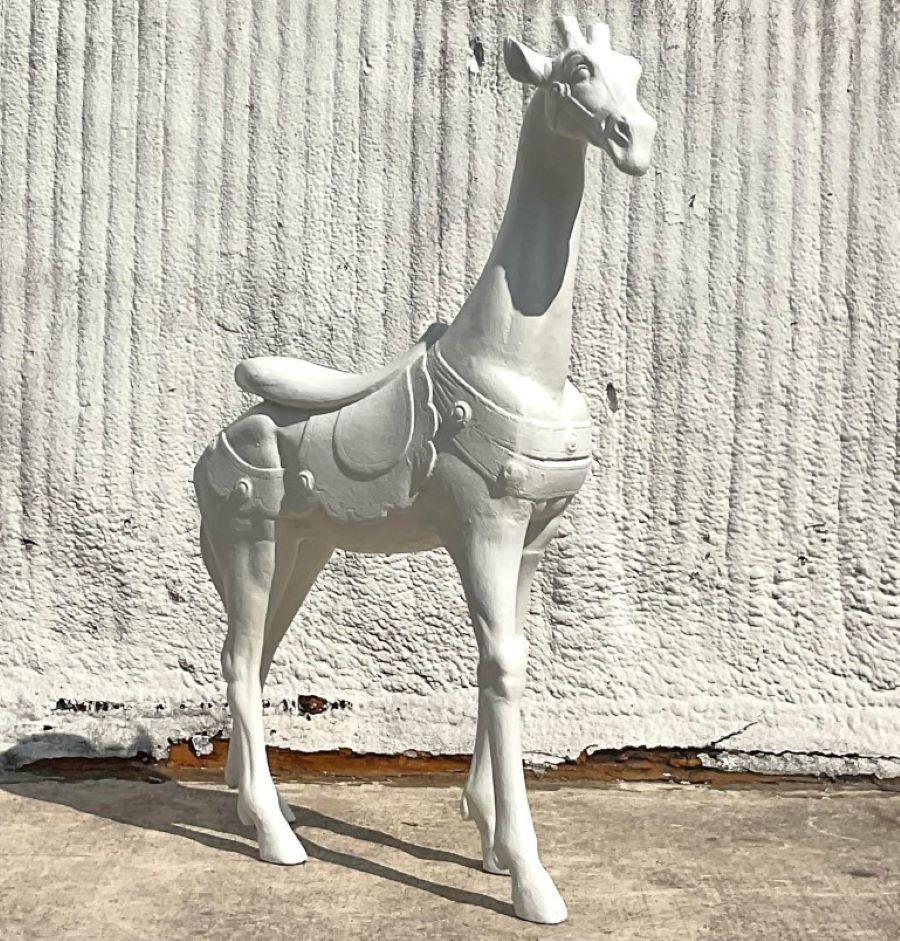 20ième siècle Giraffe monumental vintage bohème en vente