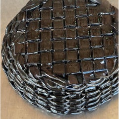 Vintage Boho Monumental Glazed Ceramic. Lattice Bowl