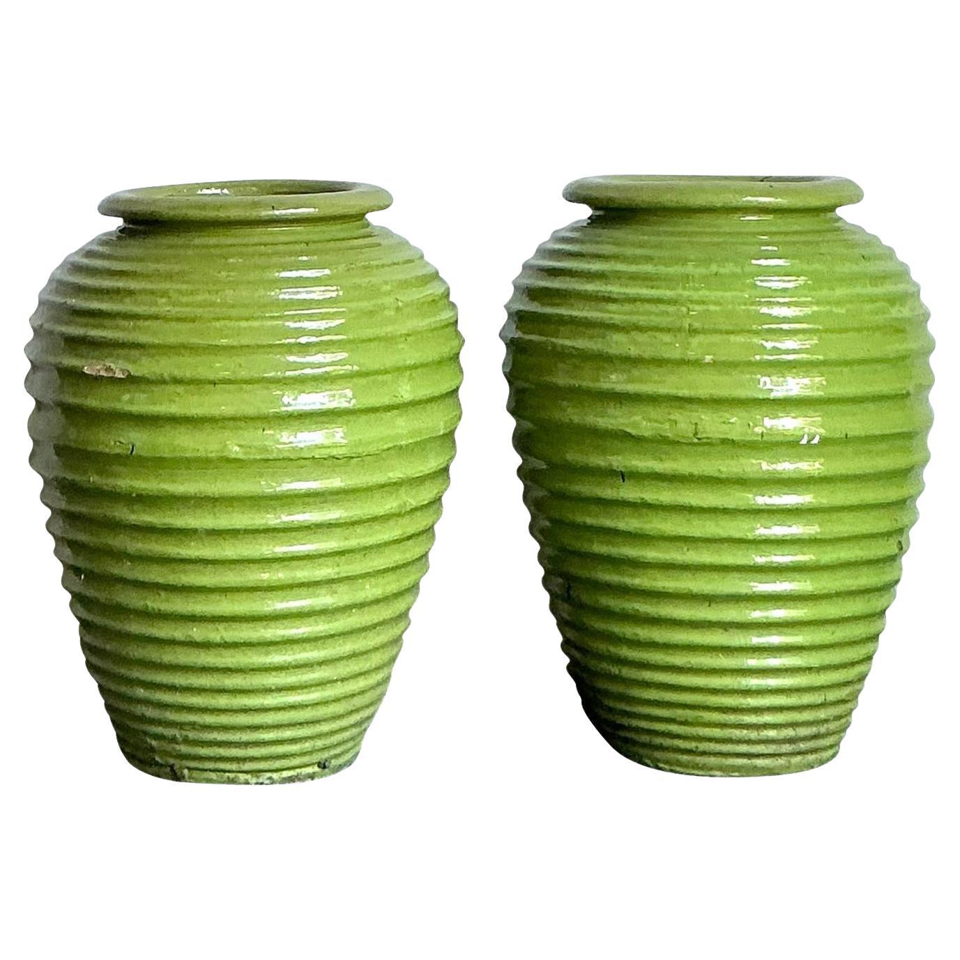 Urne monumentali in ceramica smaltata vintage Boho - una coppia