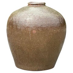 Vintage Boho Monumental Glazed Earthenware Jug