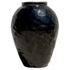 Retro Boho Monumental Glazed Terracotta Urn