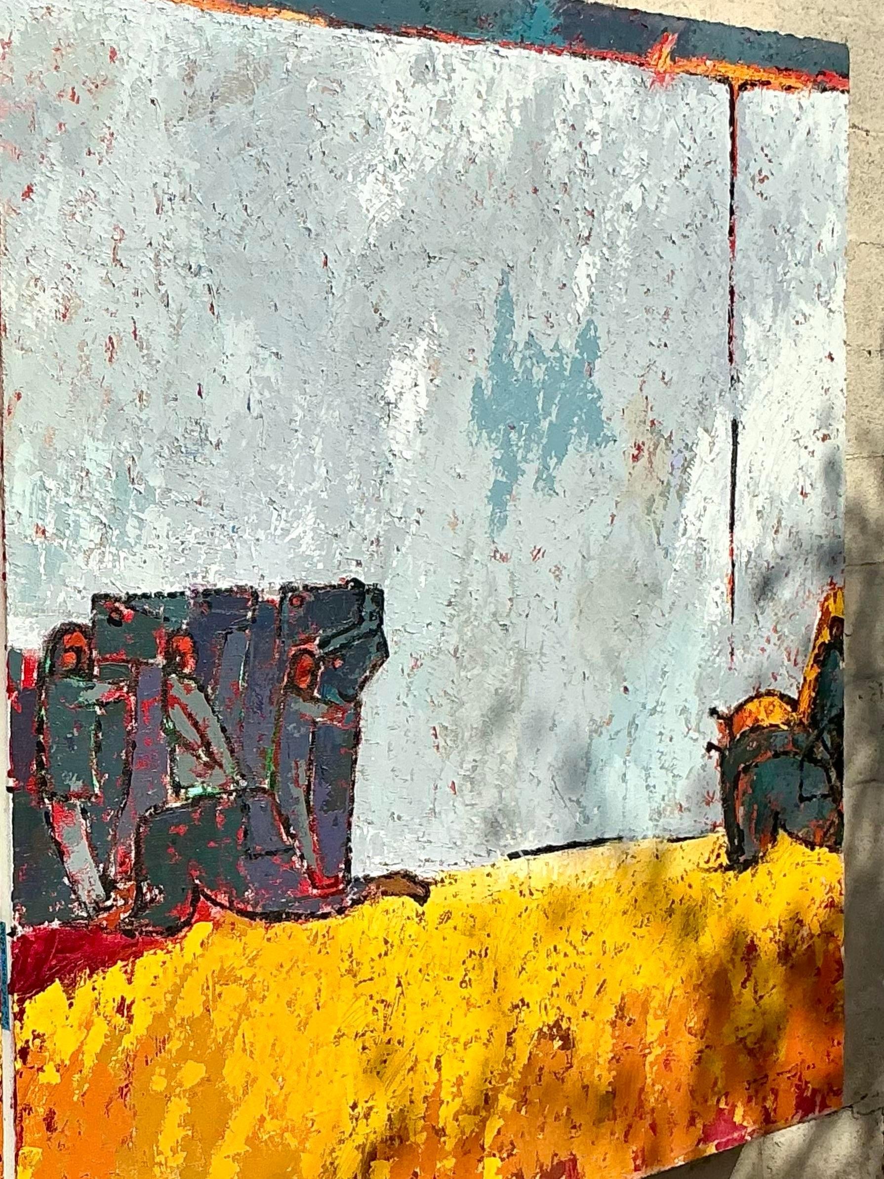 This Vintage Boho Monumental Horse Diptych is a striking piece of art that captures the beauty and spirit of horses in a grand, two-panel format. Each panel features a part of a majestic horse in a bohemian-inspired style, with dynamic brushstrokes