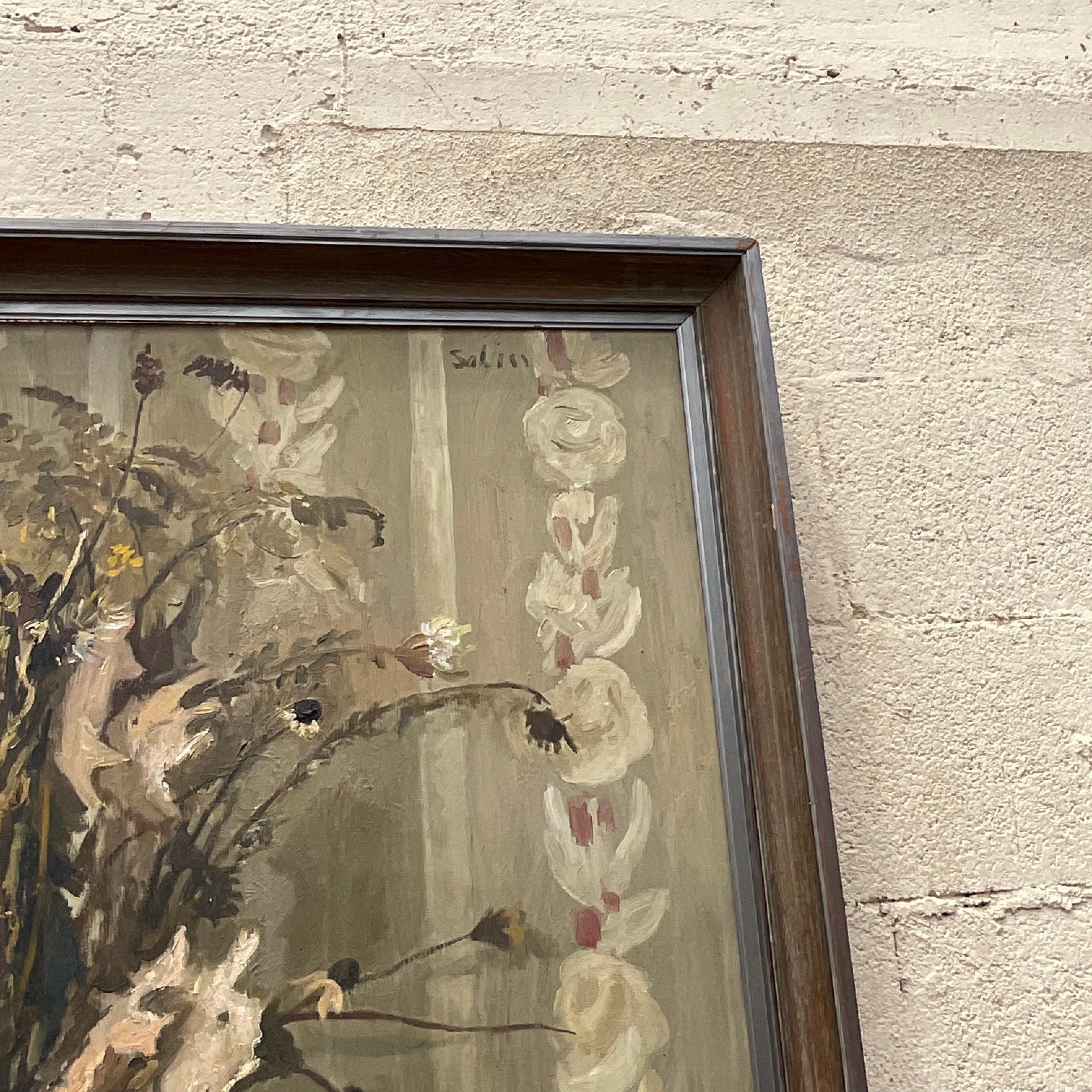 Monumentales impressionistisches Stillleben von Boho, signiert, Original, Öl auf Leinwand (20. Jahrhundert) im Angebot