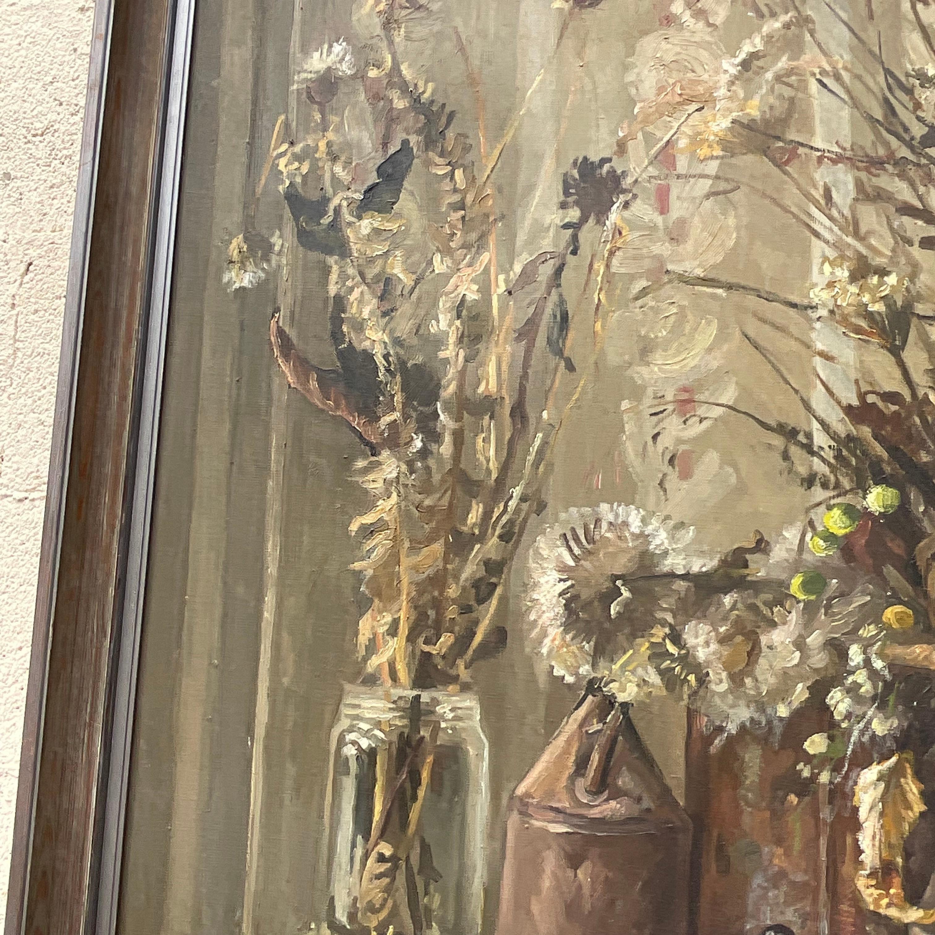 Monumentales impressionistisches Stillleben von Boho, signiert, Original, Öl auf Leinwand im Angebot 3