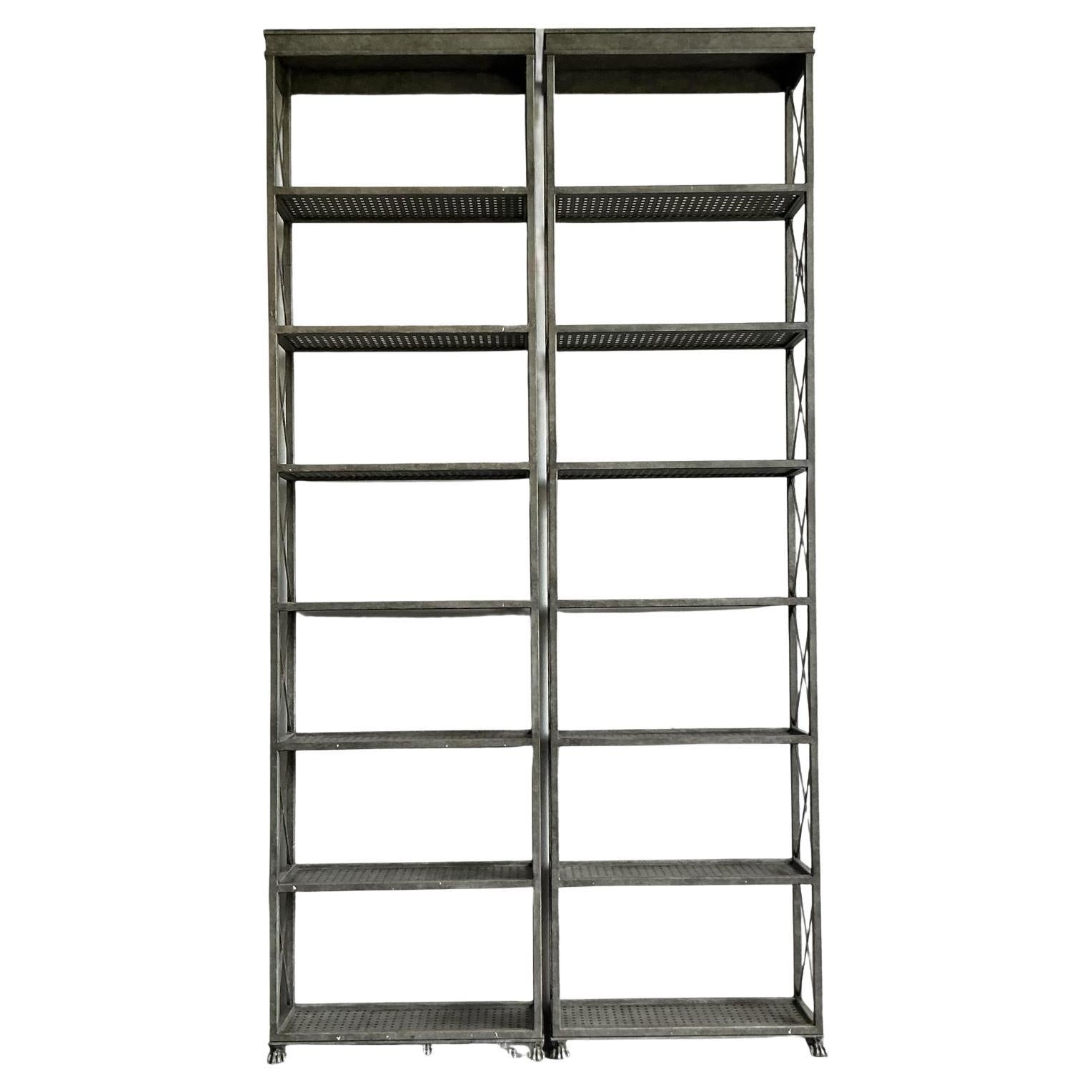 Vintage Boho Monumental Industrial Etagere - A Pair