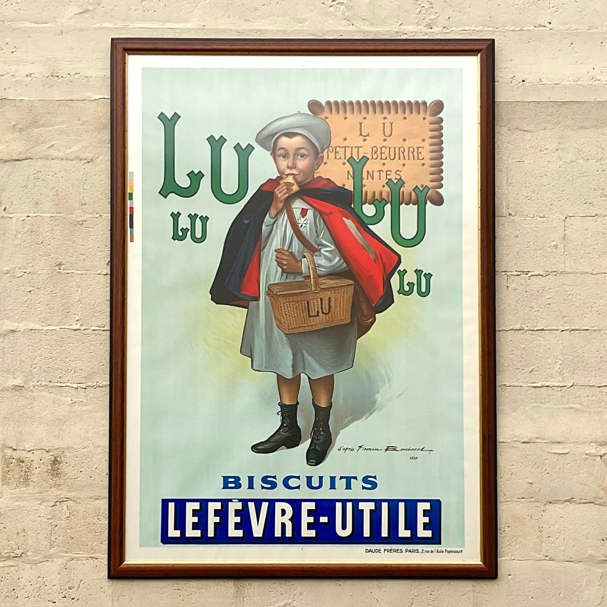 Vintage Boho Monumental LuLu Le Petite Ecolier Lithograph Poster In Good Condition For Sale In west palm beach, FL