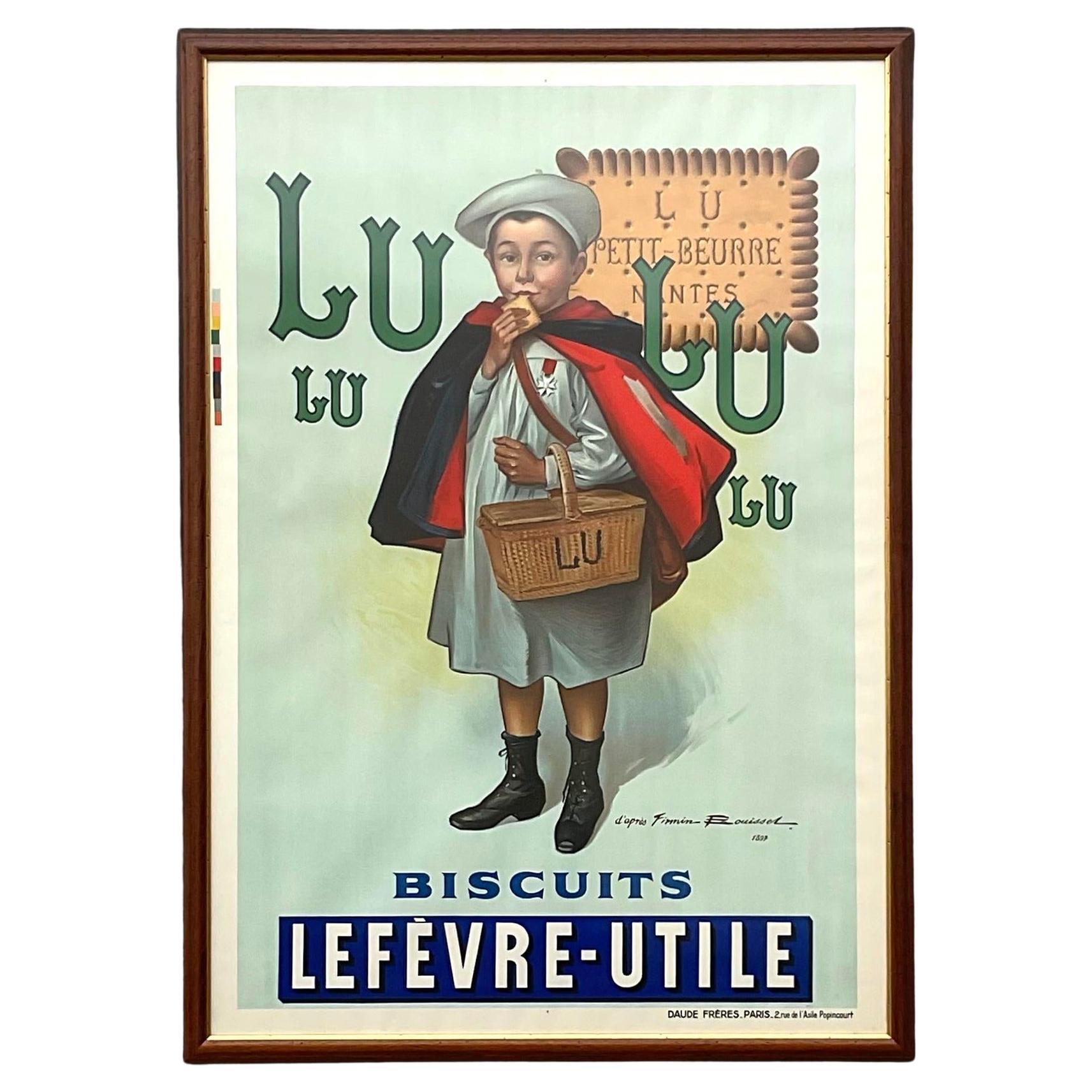 Vintage Boho Monumental LuLu Le Petite Ecolier Lithograph Poster For Sale