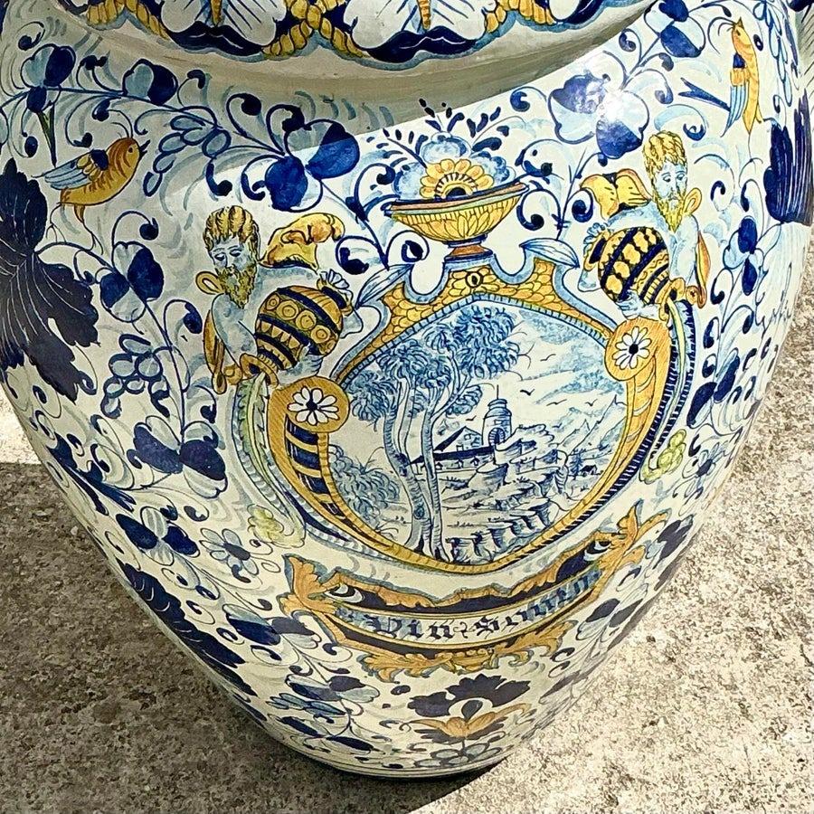 Urne monumentale Boho Caffagiolo en terre cuite en vente 5