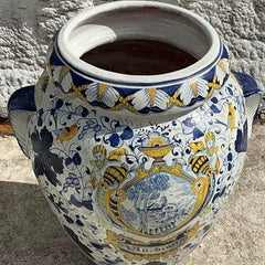 Monumentale Boho-Urne aus Majolika in Caffagiolo-Terrakotta in Terrakotta, Vintage